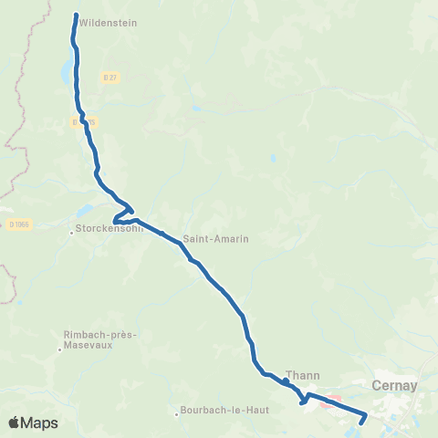 Fluo 68 Wildenstein / Kruth / Thann / Cernay map