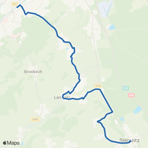 Fluo 68 Sierentz / Mulhouse map
