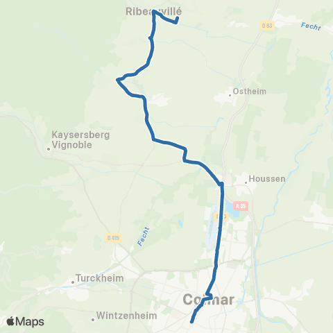 Fluo 68 Ribeauville / Route du vin map