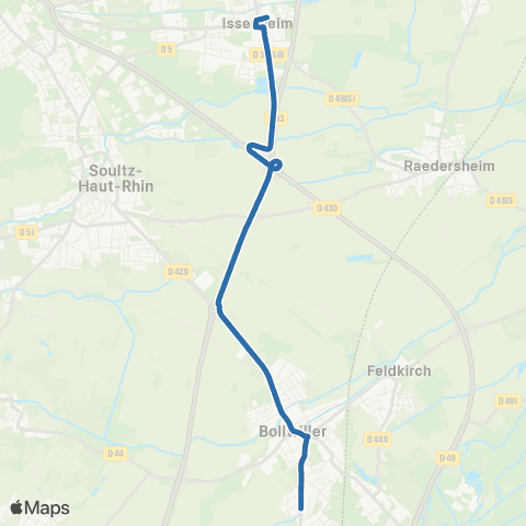 Fluo 68 Bollwiller / Soultz / Issenheim map