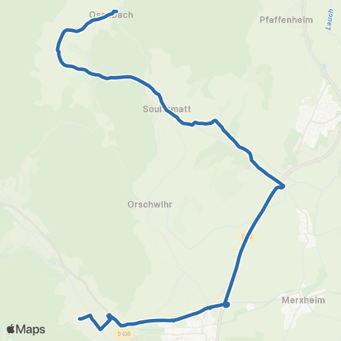 Fluo 68 Osenbach / Guebwiller map