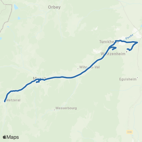 Fluo 68 Metzeral / Wintzenheim map