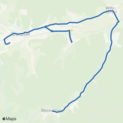Fluo 68 Wasserbourg / Munster map