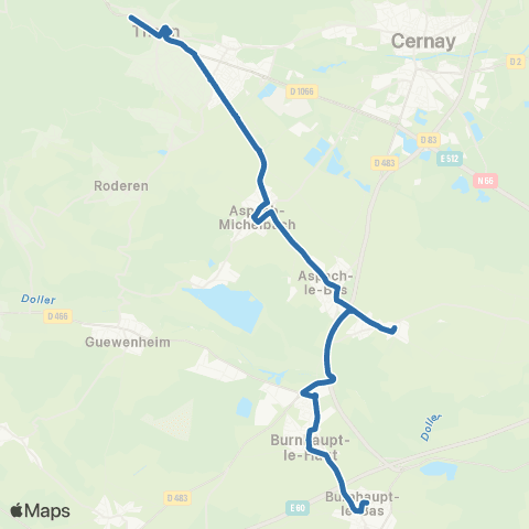 Fluo 68 Burnhaupt-le-Bas / Thann map