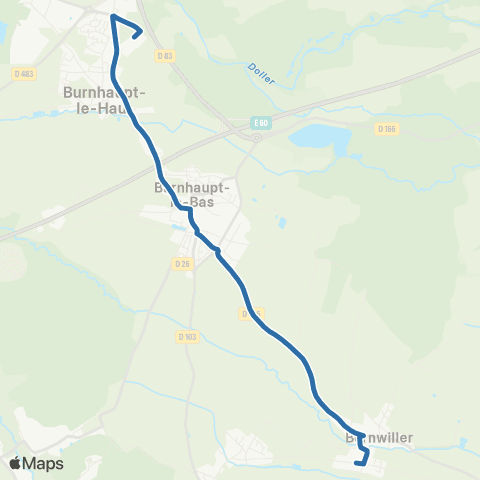 Fluo 68 Bernwiller / Burnhaupt-le-Haut map