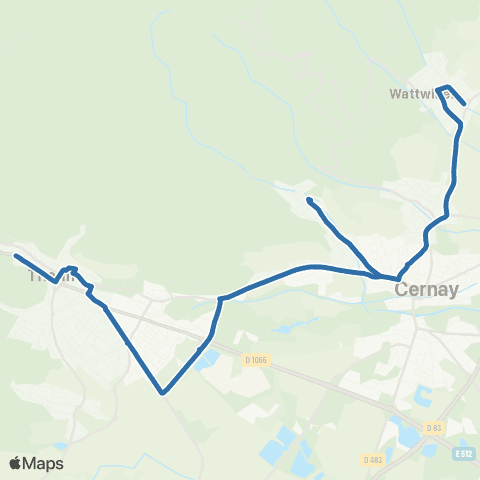 Fluo 68 Wattwiller / Thann map