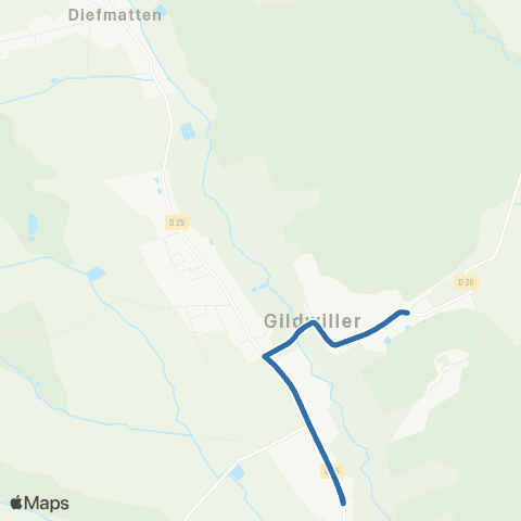 Fluo 68 Gildwiller / Diefmatten map