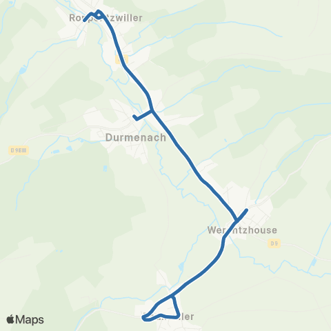 Fluo 68 Roppentzwiller / Bouxwiller map