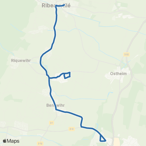 Fluo 68 Bennwihr / Beblenheim / Ribeauville map