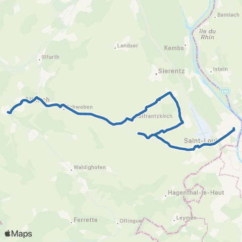 Fluo 68 Huningue / Bartenheim / Carspach map
