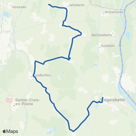 Fluo 68 Porte du Ried / Jebsheim / Volgelsheim map