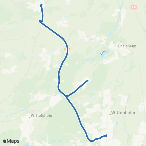 Fluo 68 Kingersheim / Pulversheim / Issenheim map