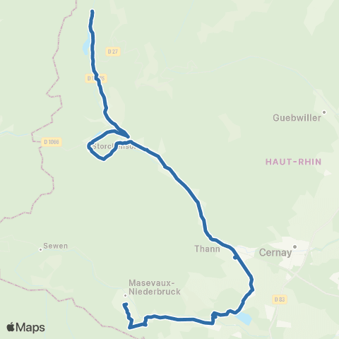 Fluo 68 Wildenstein / Thann / Masevaux map