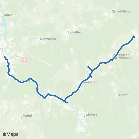 Fluo 88 Bruyères / Épinal map