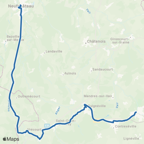Fluo 88 Bulgneville / Neufchâteau map