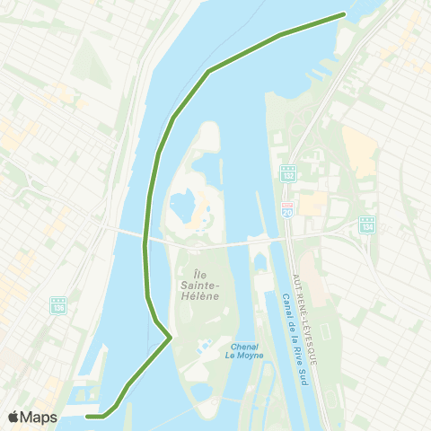 ARTM Vieux-Port - Île Ste-Hélène - Longueuil map