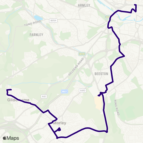 First Leeds Civic L - Moorland Ave Moorland Close map