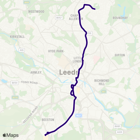 First Leeds White Rose Centre - Gledhow Lidgett Ln map