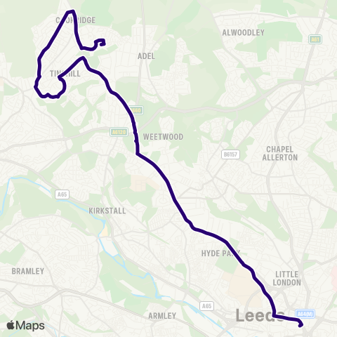 First Leeds Leeds City Bus Sta - Holt Park Centre A map