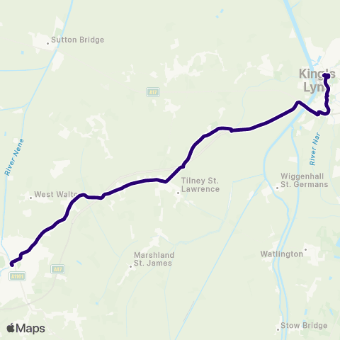 First Norfolk & Suffolk Queensgate Bus Sta - Horse Fair Bus Sta map