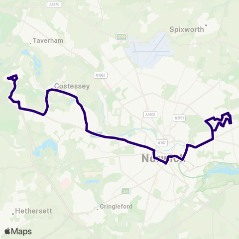 First Norfolk & Suffolk  map