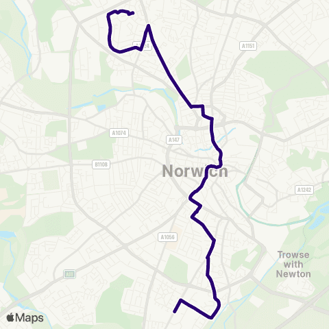 First Norfolk & Suffolk Rye Avenue - Robin Hood Road map