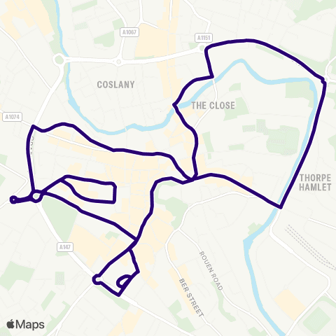 First Norfolk & Suffolk Norwich Castle - Norwich Castle map