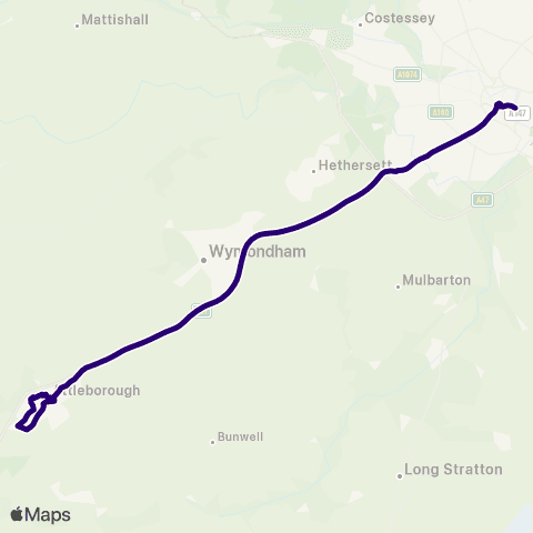 First Norfolk & Suffolk Leys Lane - Railway Station map
