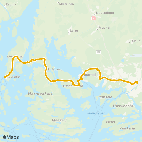 Föli Puutori-Kaanaa-Naantali-Merimasku-Velkua map
