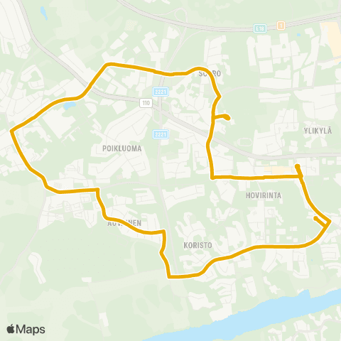 Föli Keskusta-Piispanristi-Keskusta-Kesämäki-Keskusta map