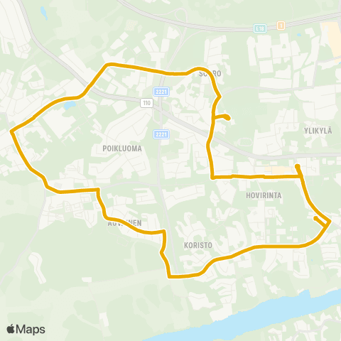 Föli Keskusta-Sorro-Keskusta-Voivala-Keskusta map