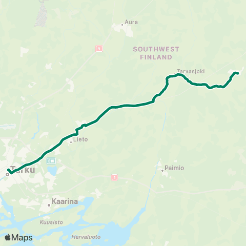 Föli Marttila-Lieto-Turku map