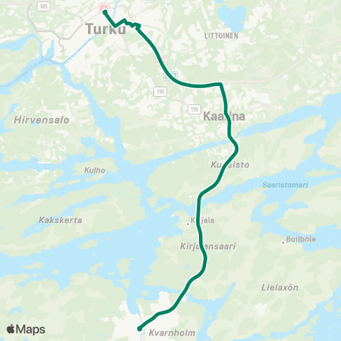 Föli Parainen-Turku, pikavuoro map