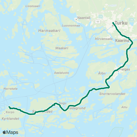 Föli Korppoo-Nauvo-Parainen-Turku map