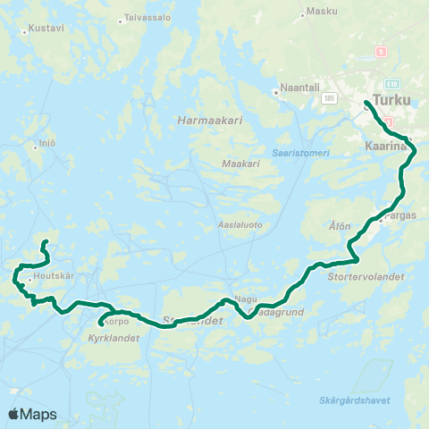 Föli Houtskari-Korppoo-Nauvo-Parainen-Turku map