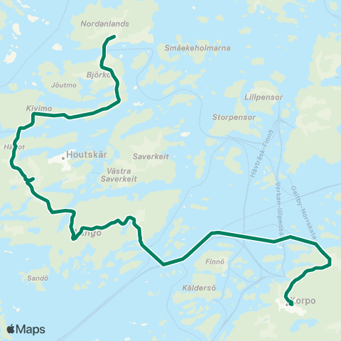 Föli Houtskari-Korppoo map