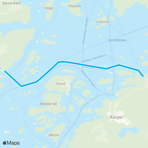 Föli Houtskari-Korppoo map