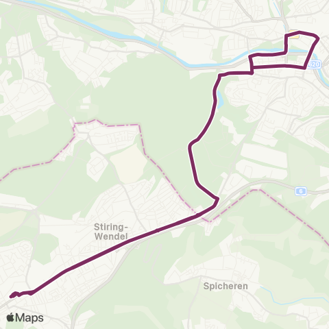 Forbus Forbach - Sarrebruck map