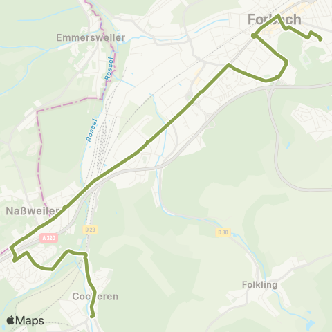 Forbus Cocheren Rue de Béning - Lycée Jean Moulin map