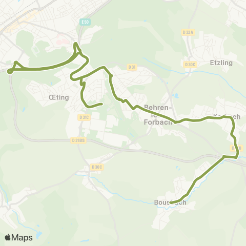 Forbus Bousbach Mairie - Lycée Hurlevent map