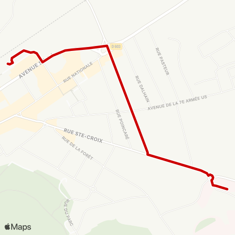 Forbus Gare rout. Forbach - Hôp. Marie Madeleine map