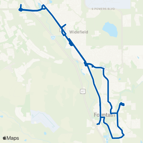 Fountain Municipal Transit Deviated Fixed map