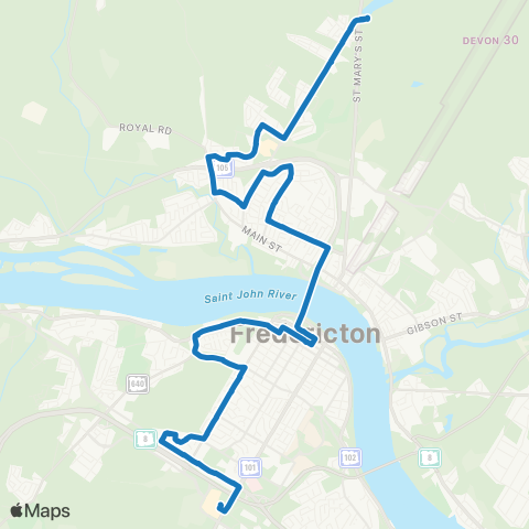 Fredericton Transit Brookside map