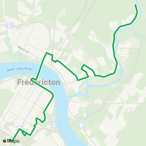 Fredericton Transit Regent map