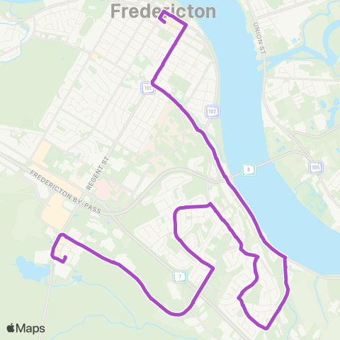 Fredericton Transit Skyline / Southwood Park map