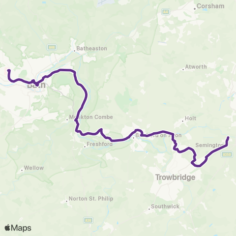 Faresaver Somerset Arms - Royal United Hospital map