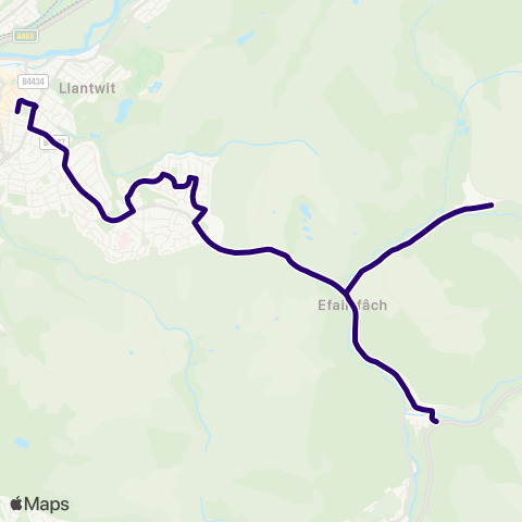 First South & West Wales Neath Bus Station Stand 11 - Oakwood map