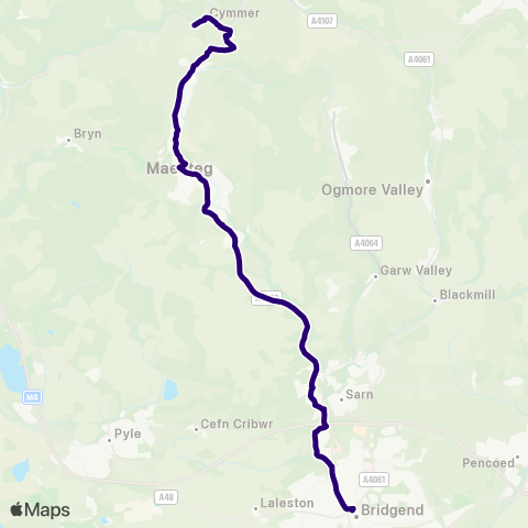 First South & West Wales Turning Circle - Bridgend Bus Sta Stand 3 map