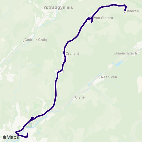 First South & West Wales Banwen Rugby Club - Neath Bus Sta Stand 9 map