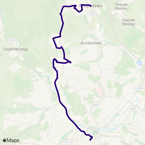 First South Yorkshire Angel St / Cg3 - Market Pl / Lound Side map
